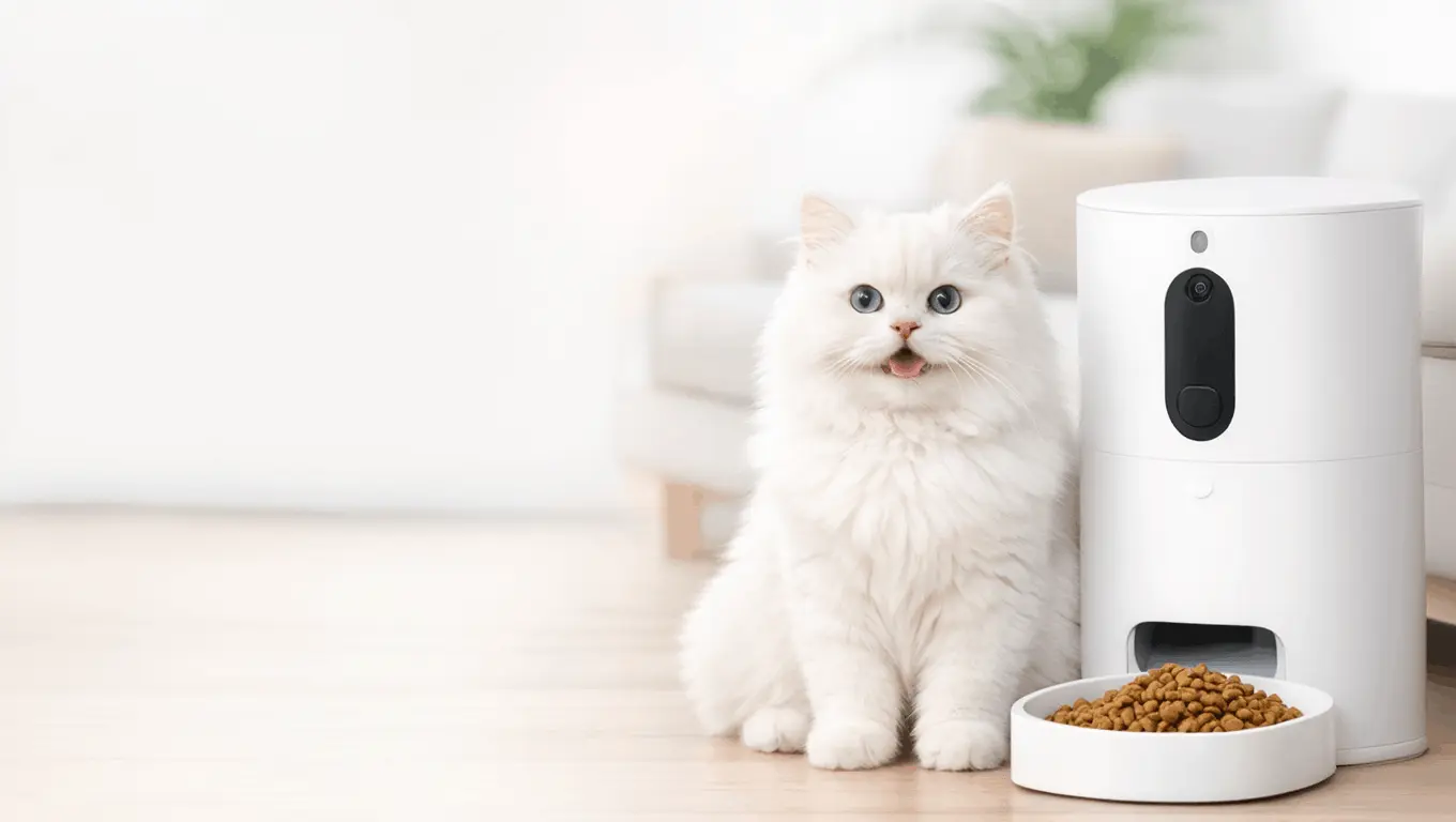 Smart Automatic Cat Feeder with AI-powered portion control and health monitoring features