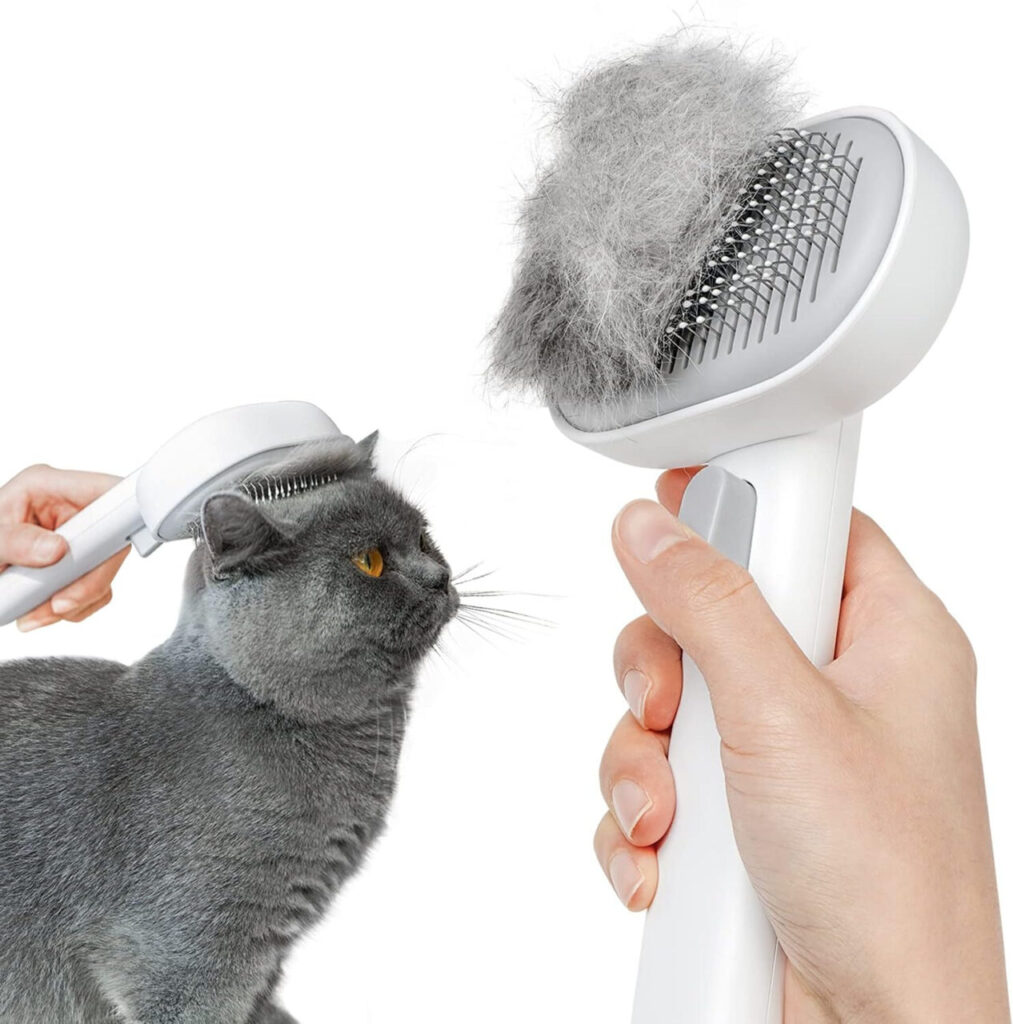 Cat Grooming Brush for Shedding, Loose Fur Removal & Massage – Long & Short Hair