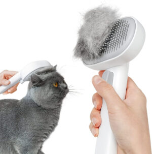 Cat Grooming Brush for Shedding, Loose Fur Removal & Massage – Long & Short Hair